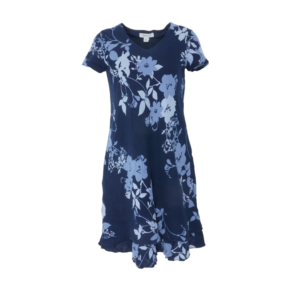 Navy Petite Floral Midi Dress