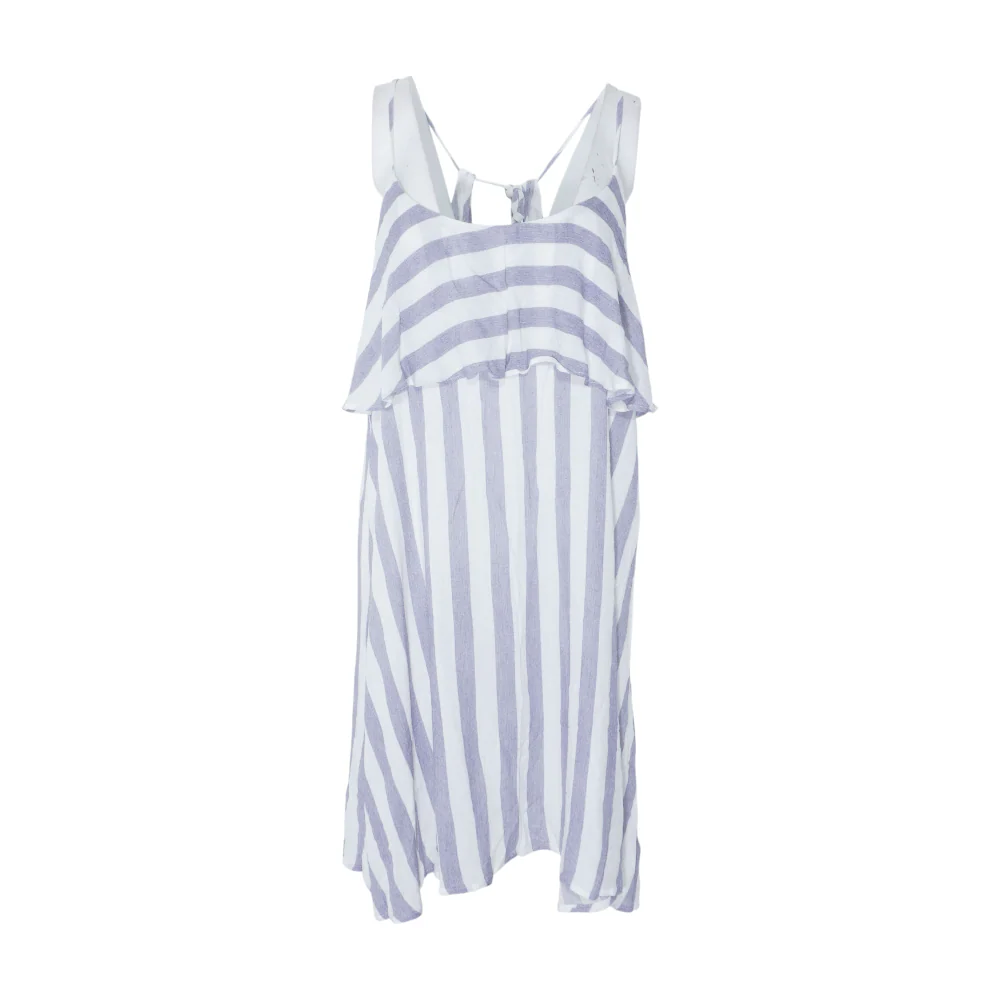 Blue Striped Midi Dress
