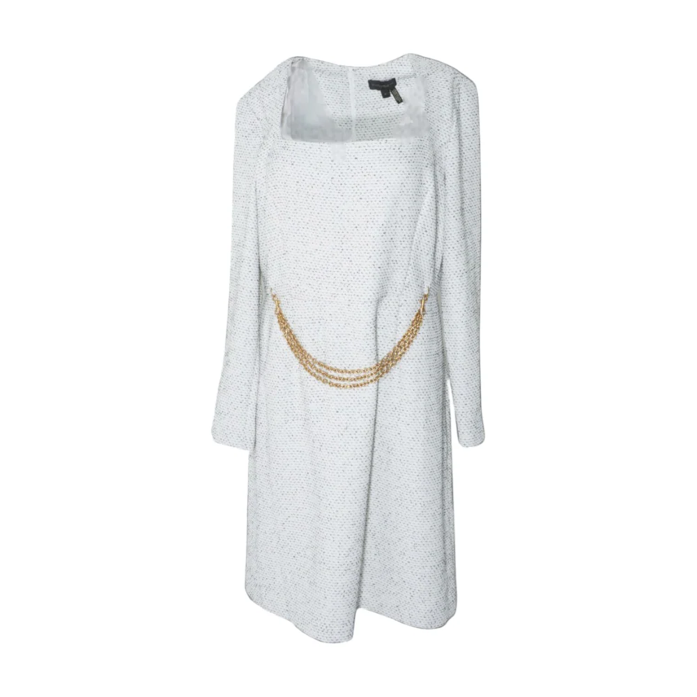 White Abstract Midi Dress