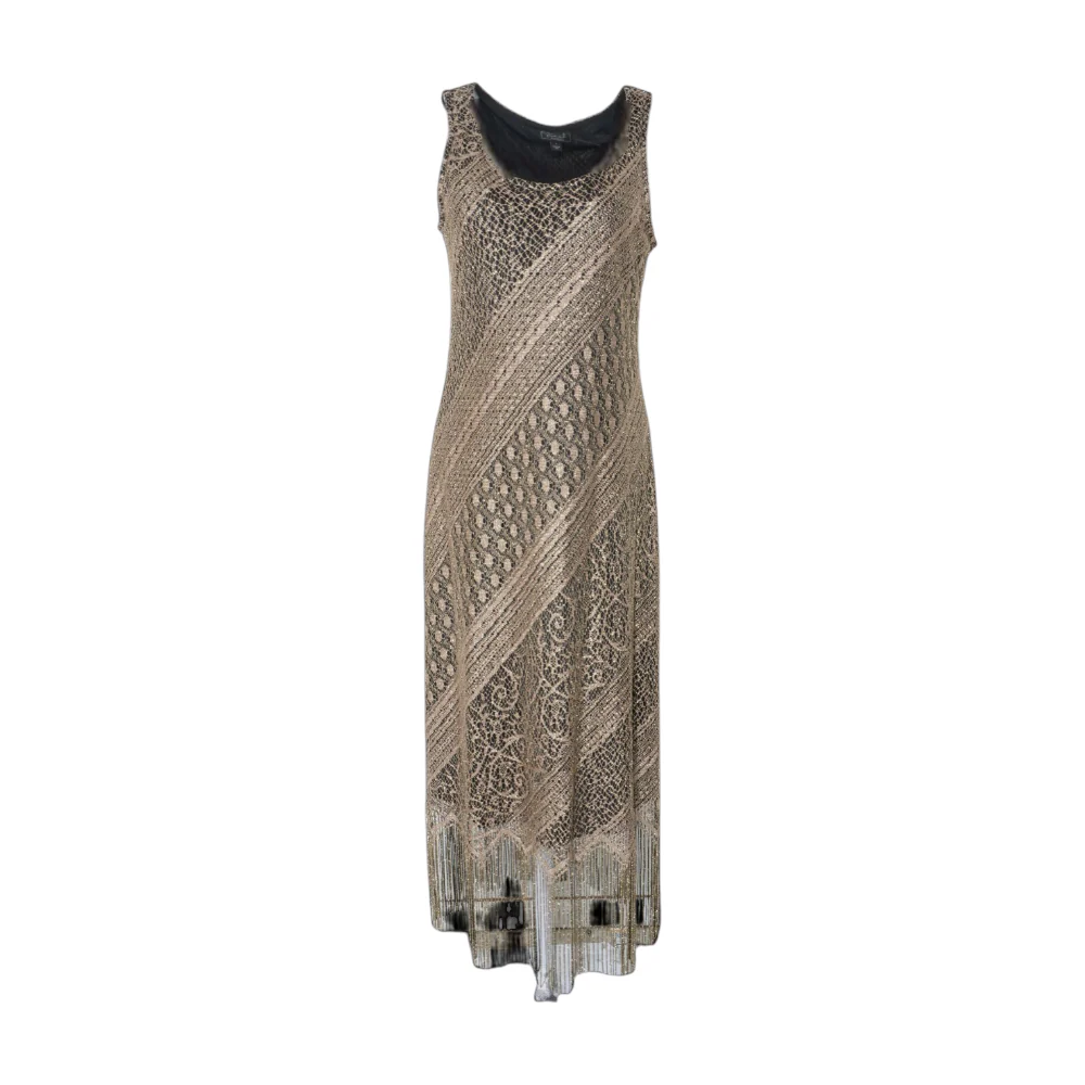 Gold Print Midi Dress