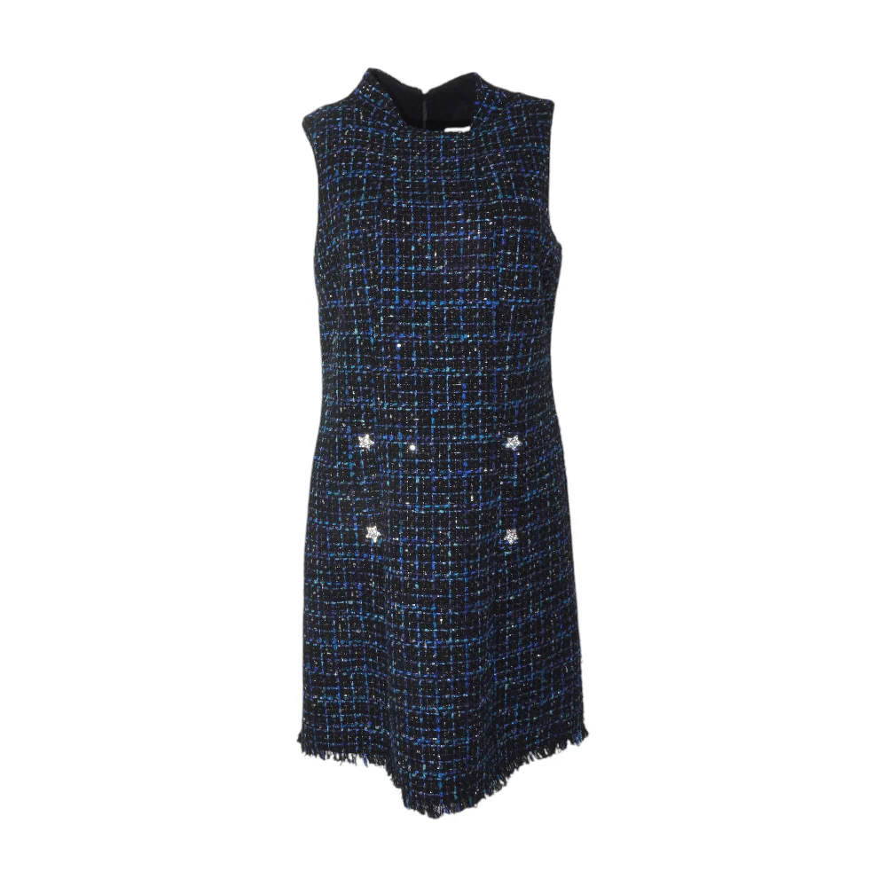 Black Plaid Midi Dress