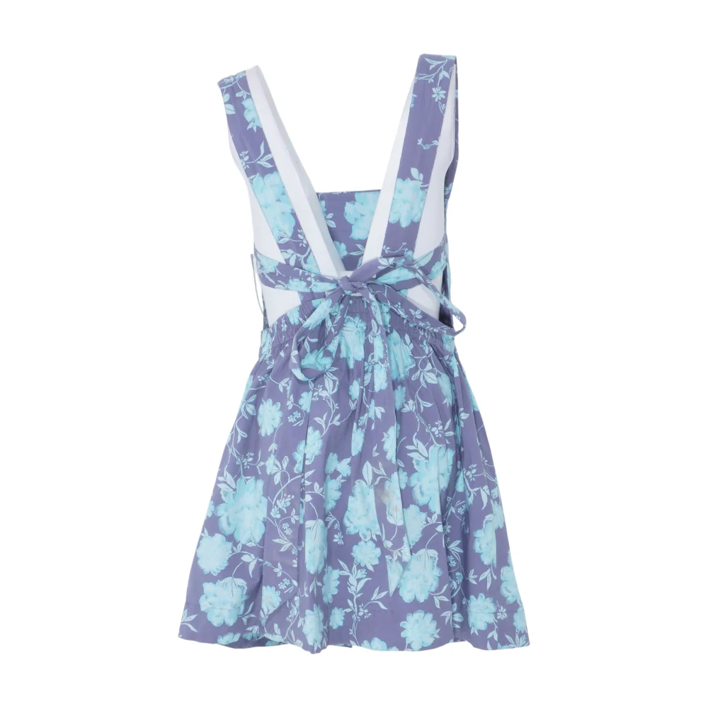 Blue Floral Mini Dress - Image 2