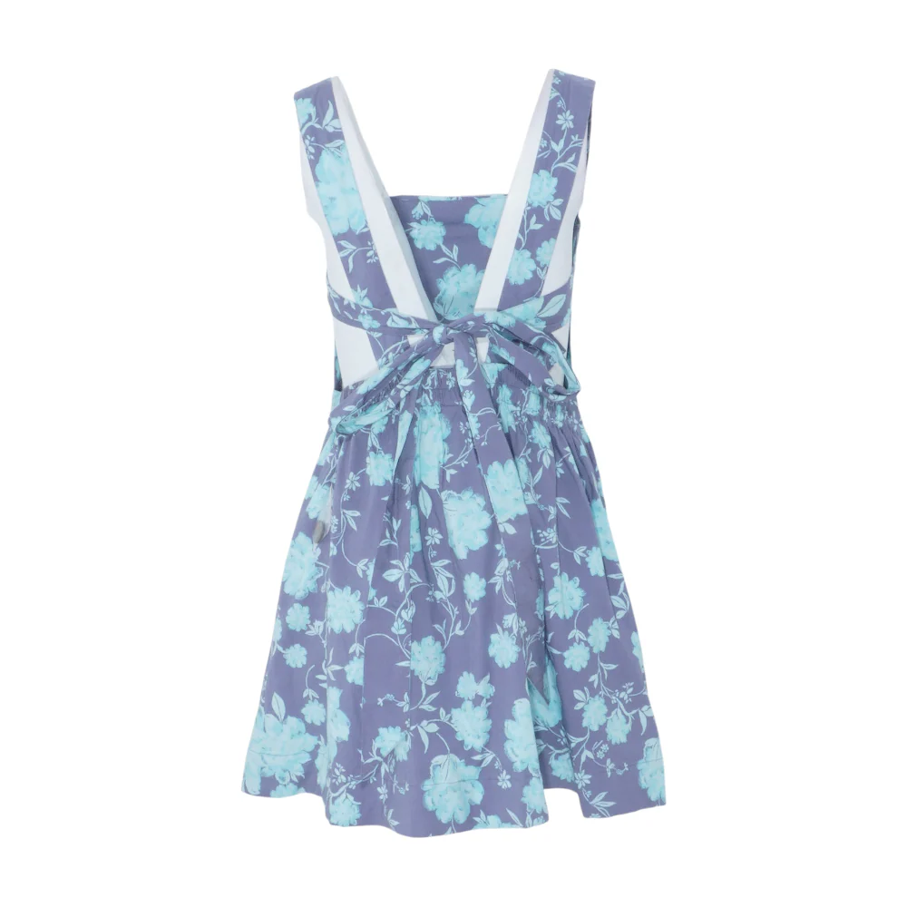 Blue Floral Mini Dress - Image 2