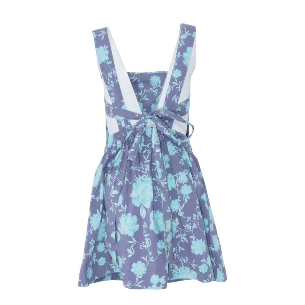 Blue Floral Mini Dress - Image 2