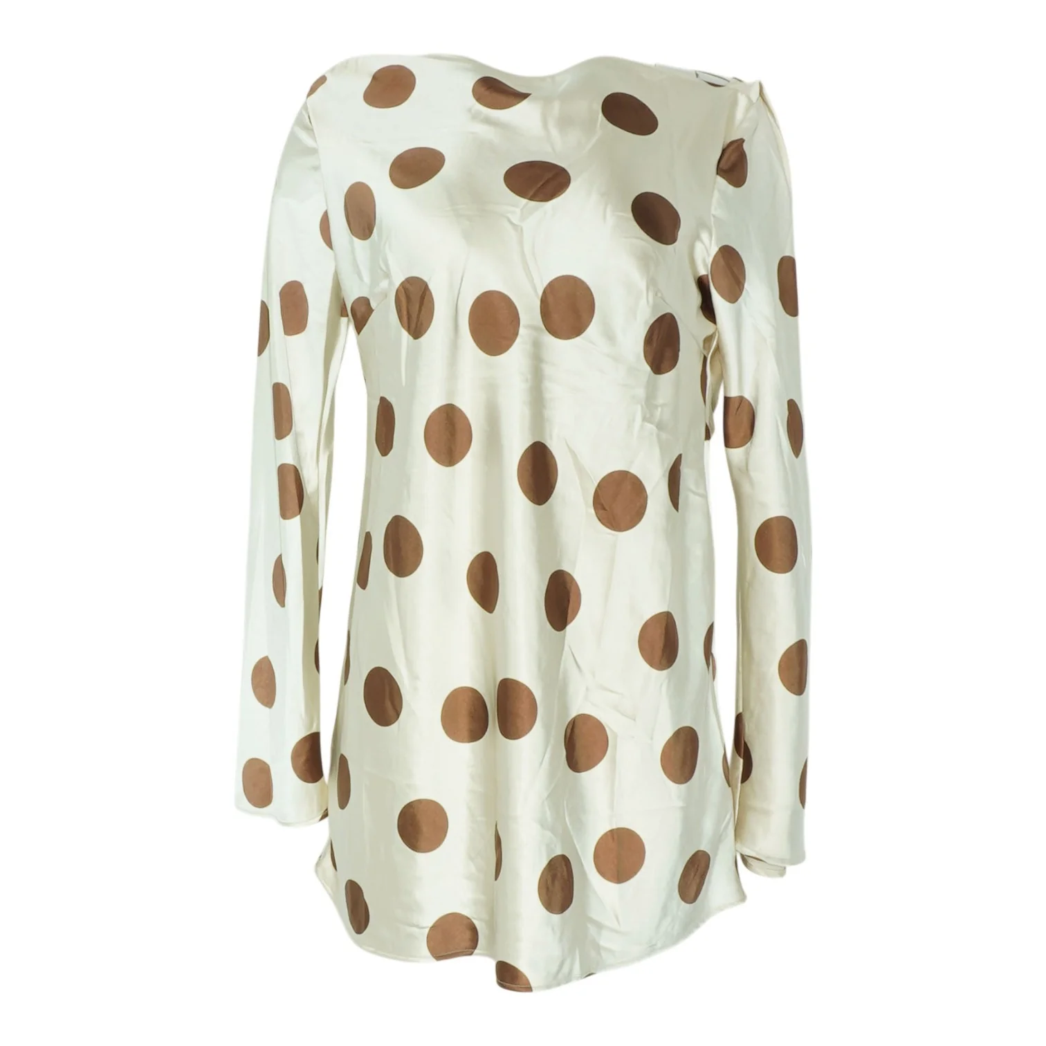 Beige Polka Dot Mini Dress