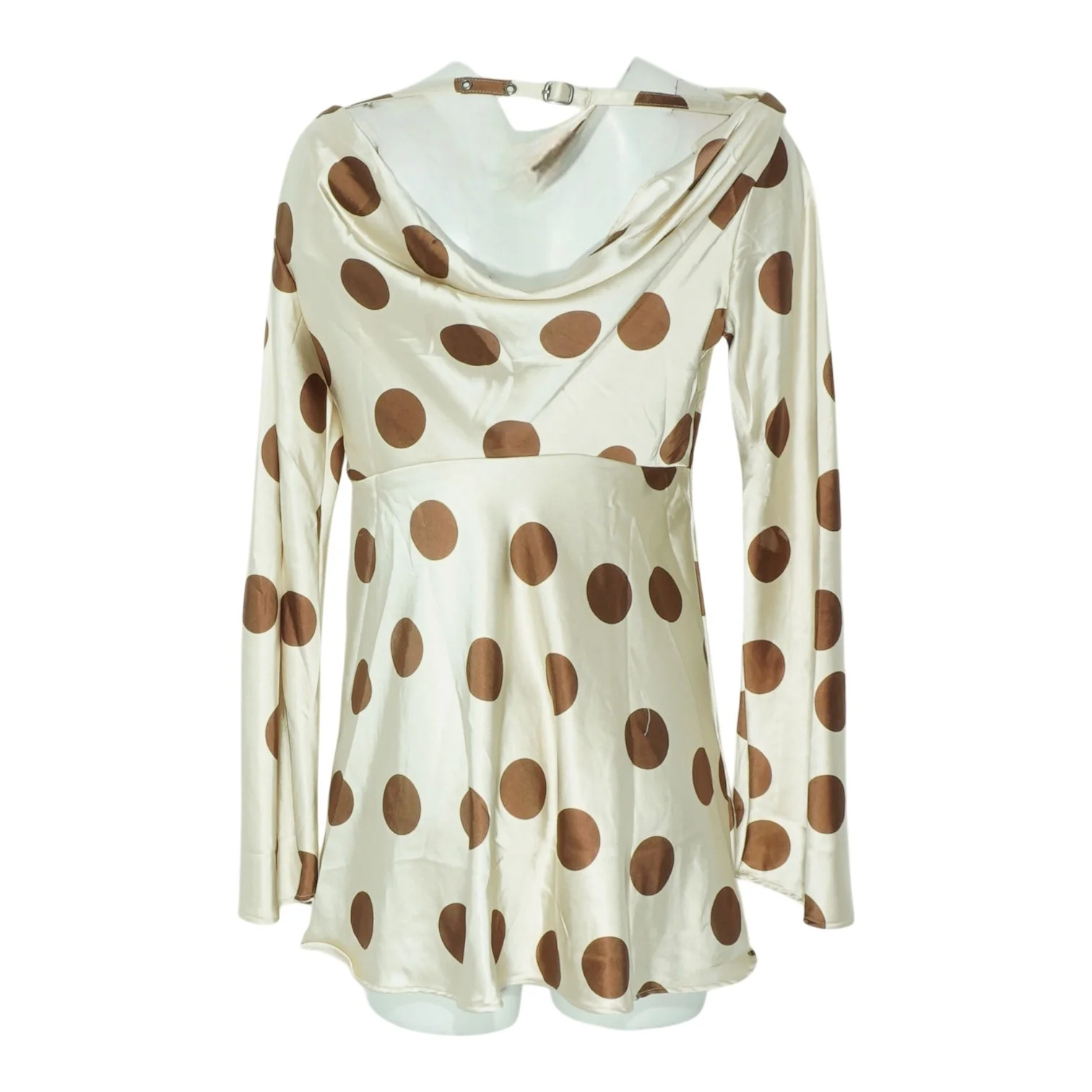 Beige Polka Dot Mini Dress - Image 2