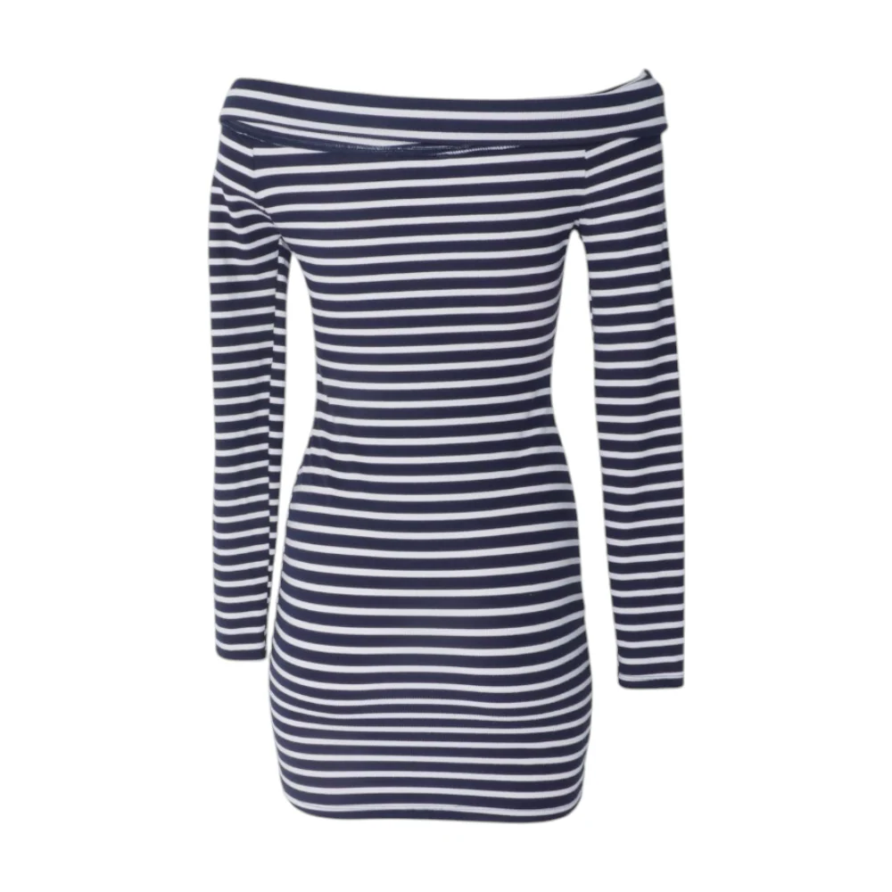 Navy Striped Mini Dress - Image 2