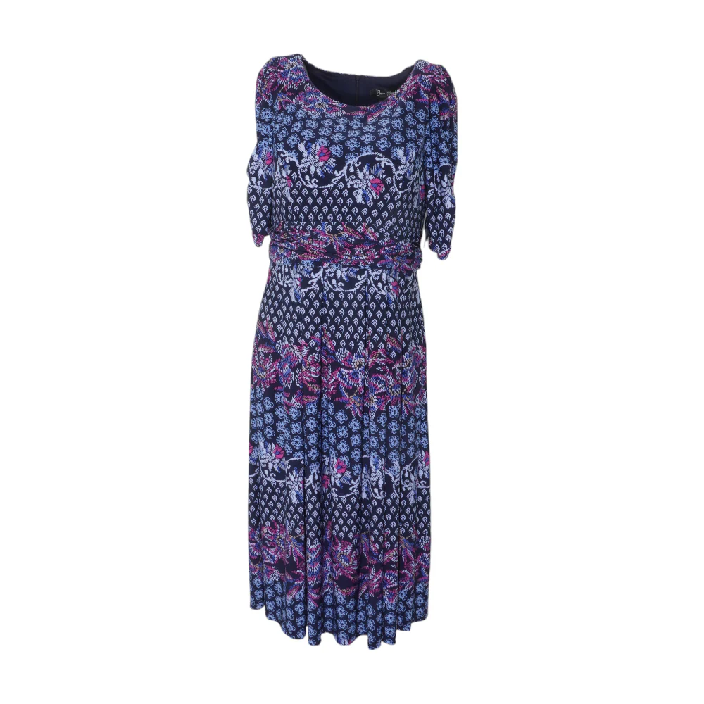 Navy Abstract Midi Dress