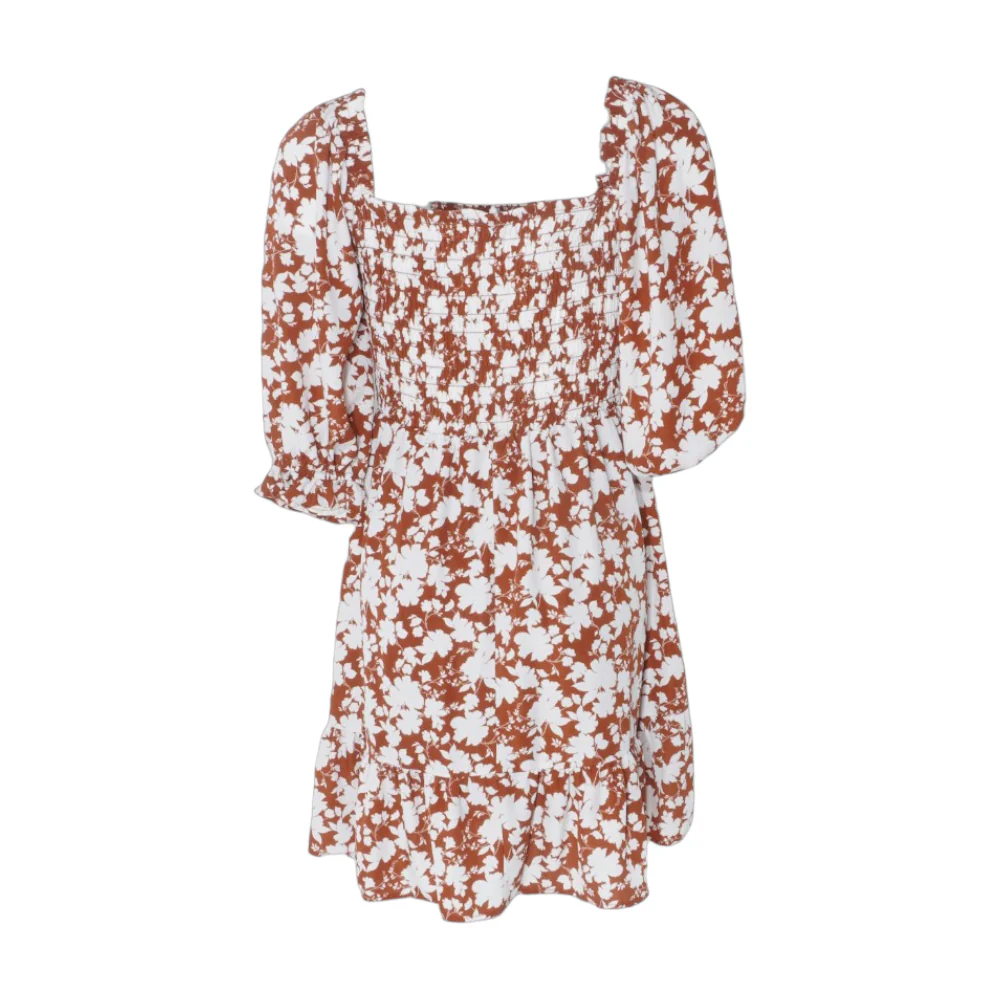Rust Floral Mini Dress - Image 2