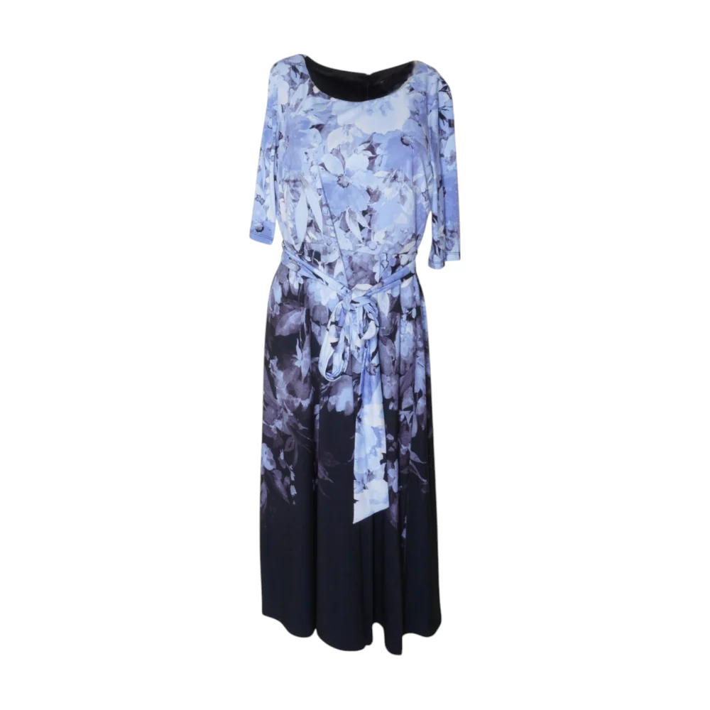 Blue Floral Midi Dress