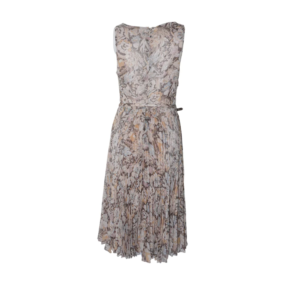 Beige Floral Midi Dress - Image 2