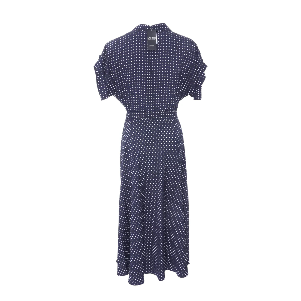 Navy Polka Dot Midi Dress - Image 2