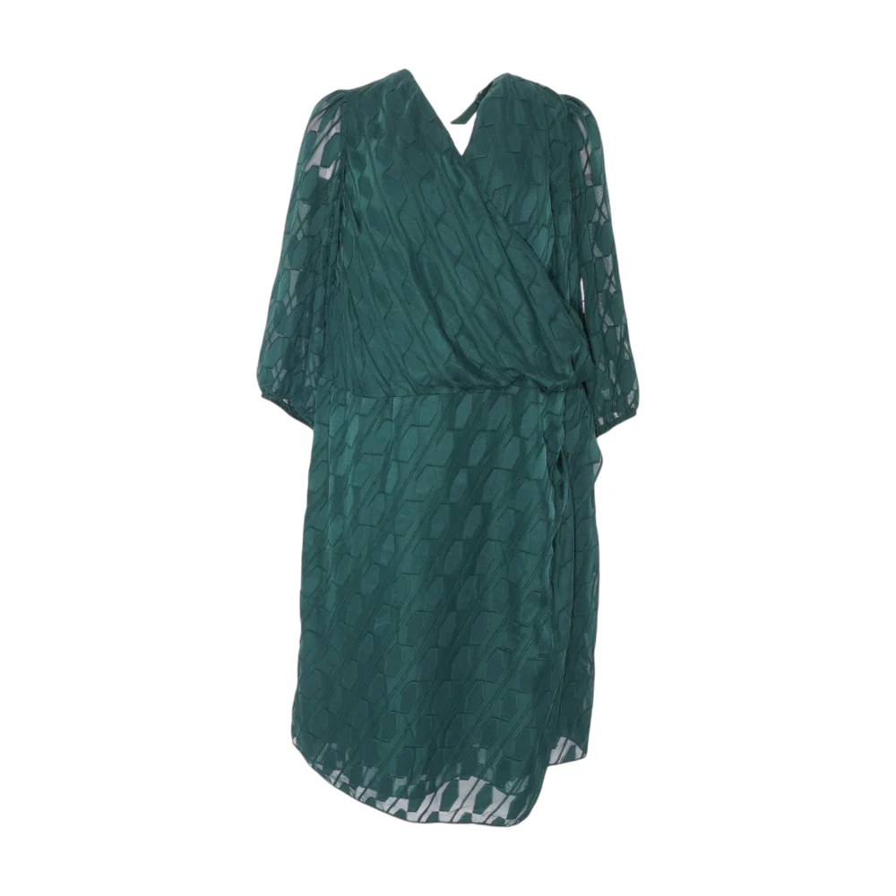 Green Plus Geometric Midi Dress