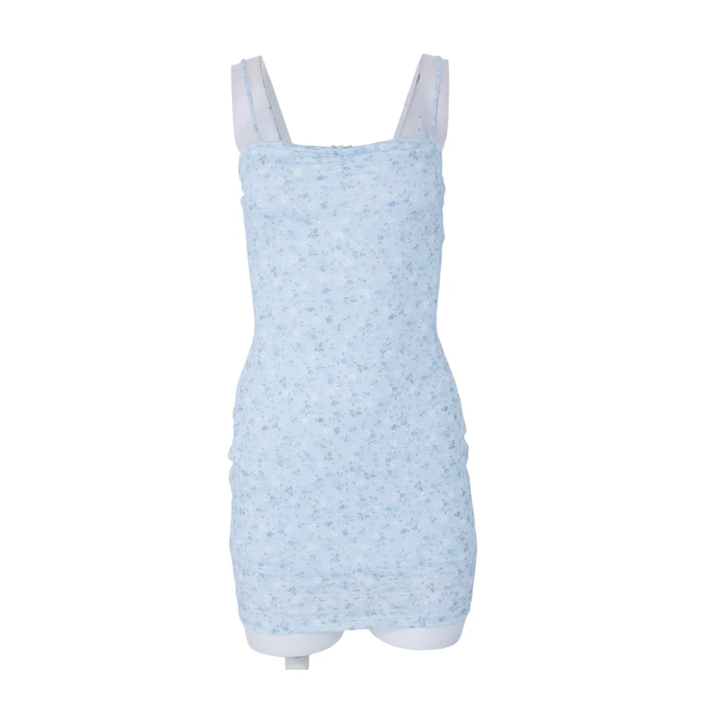 Blue Floral Mini Dress