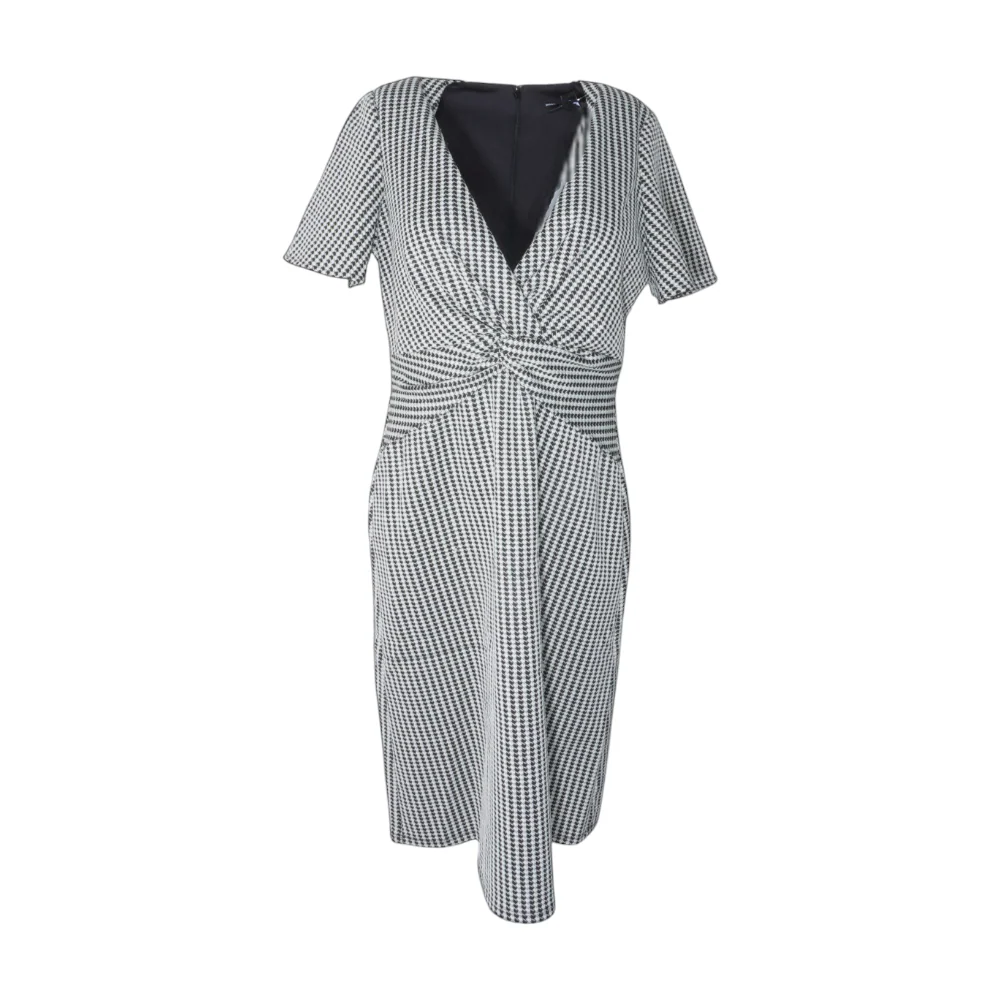Black Houndstooth Midi Dress