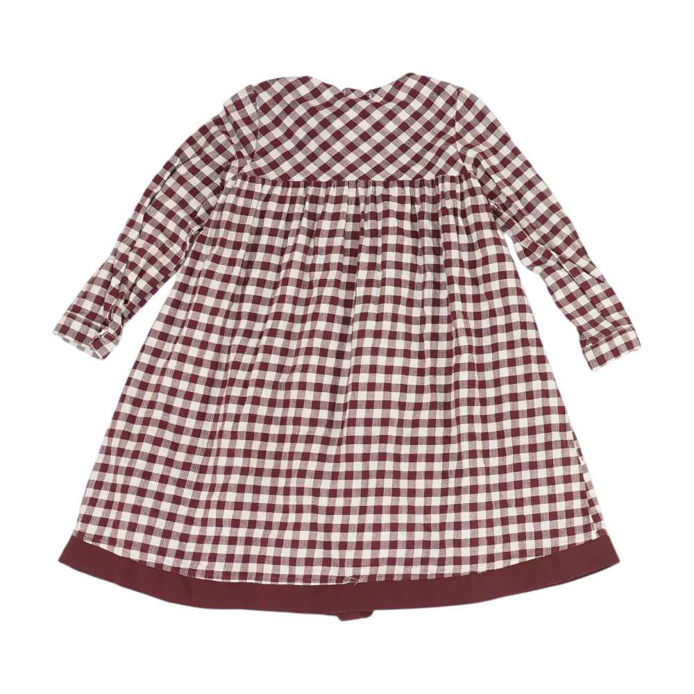 Burgundy Check Dress - Image 2