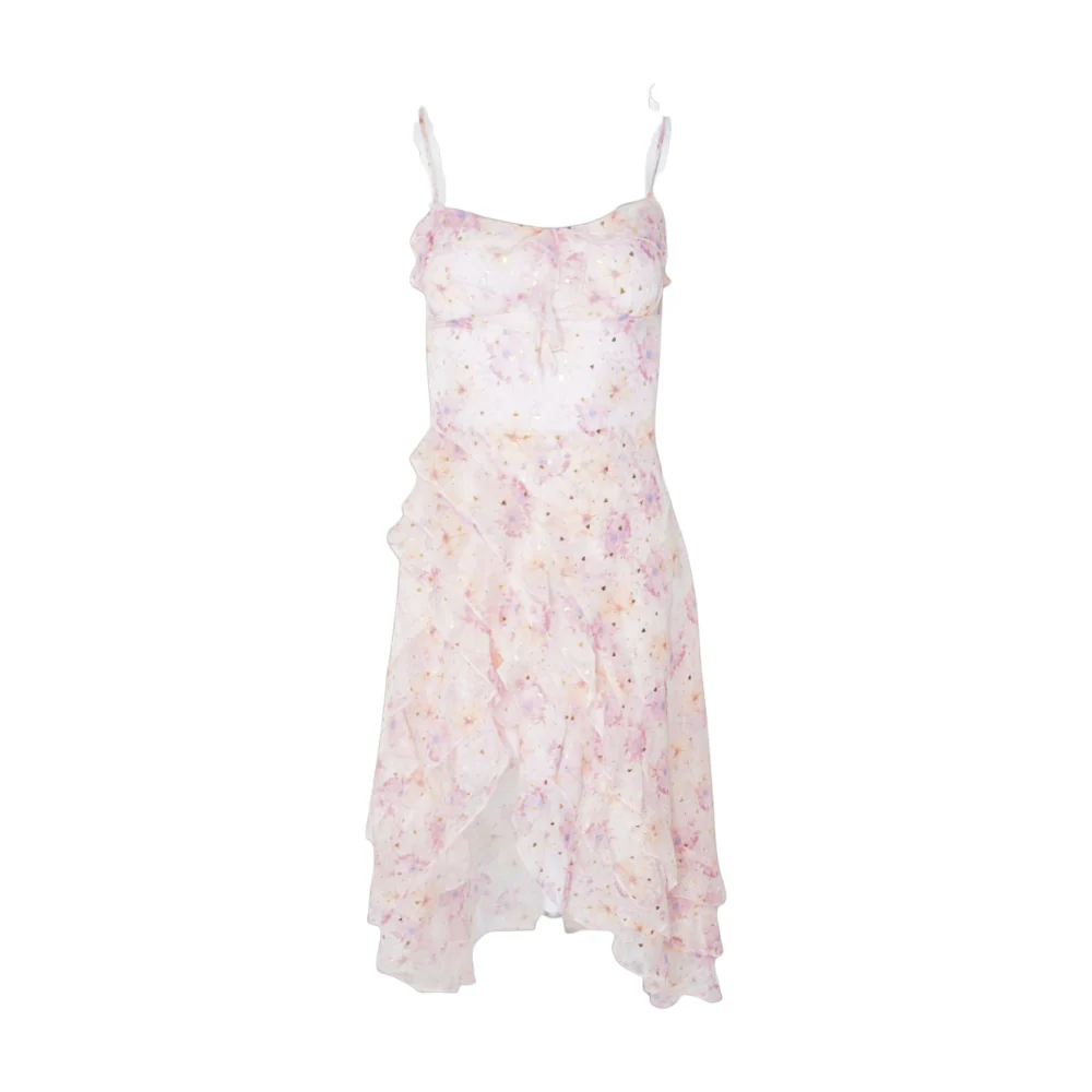 Pink Floral Midi Dress