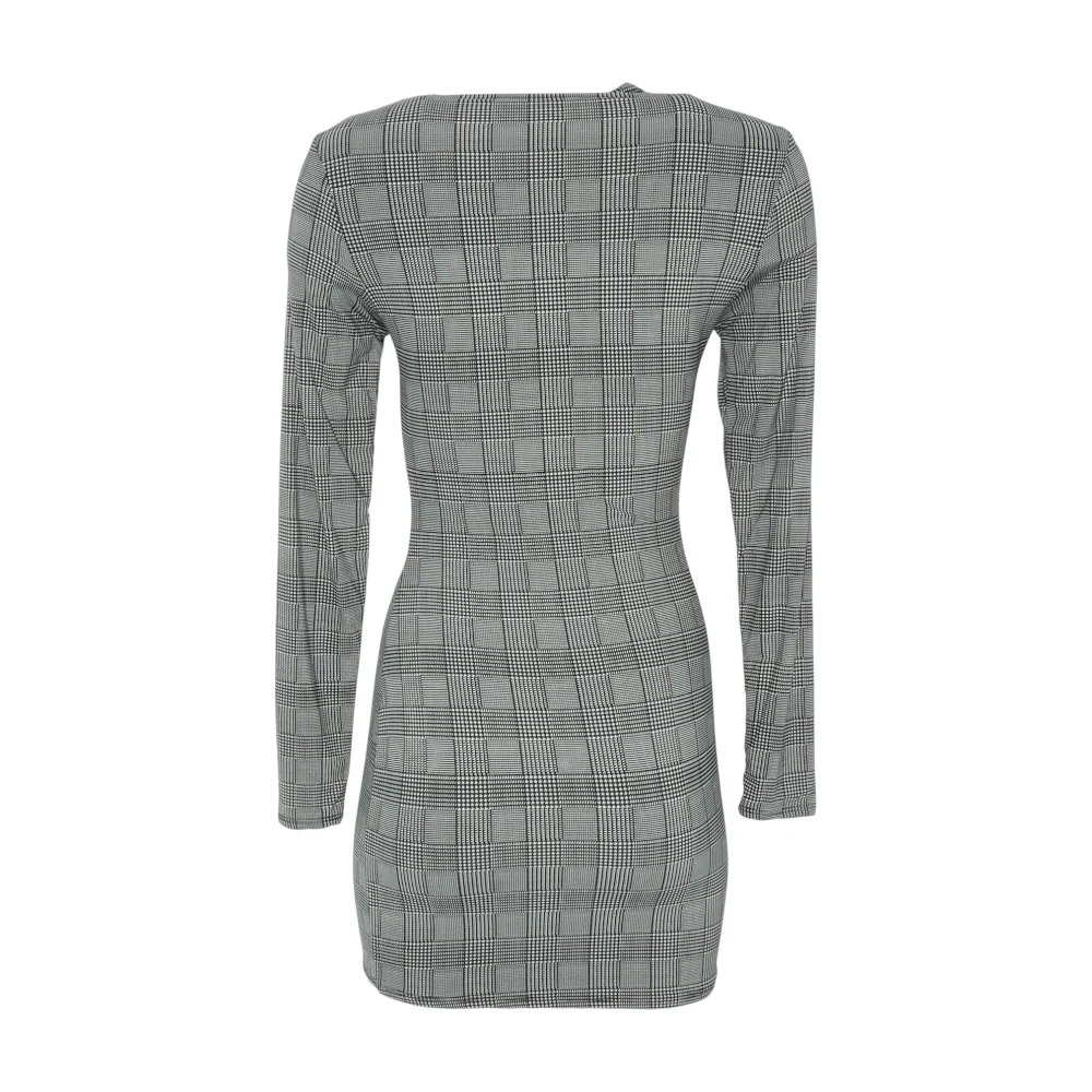 Black Houndstooth Mini Dress - Image 2