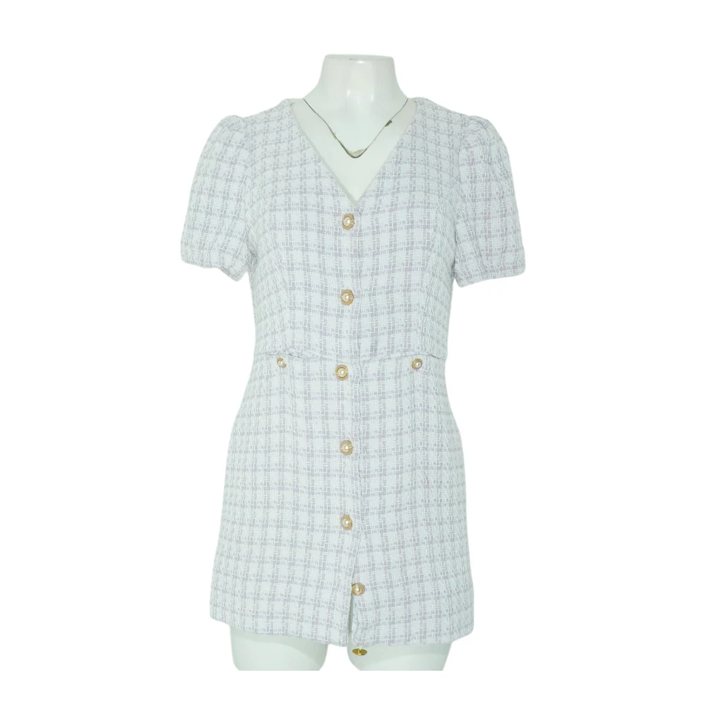 White Check Mini Dress