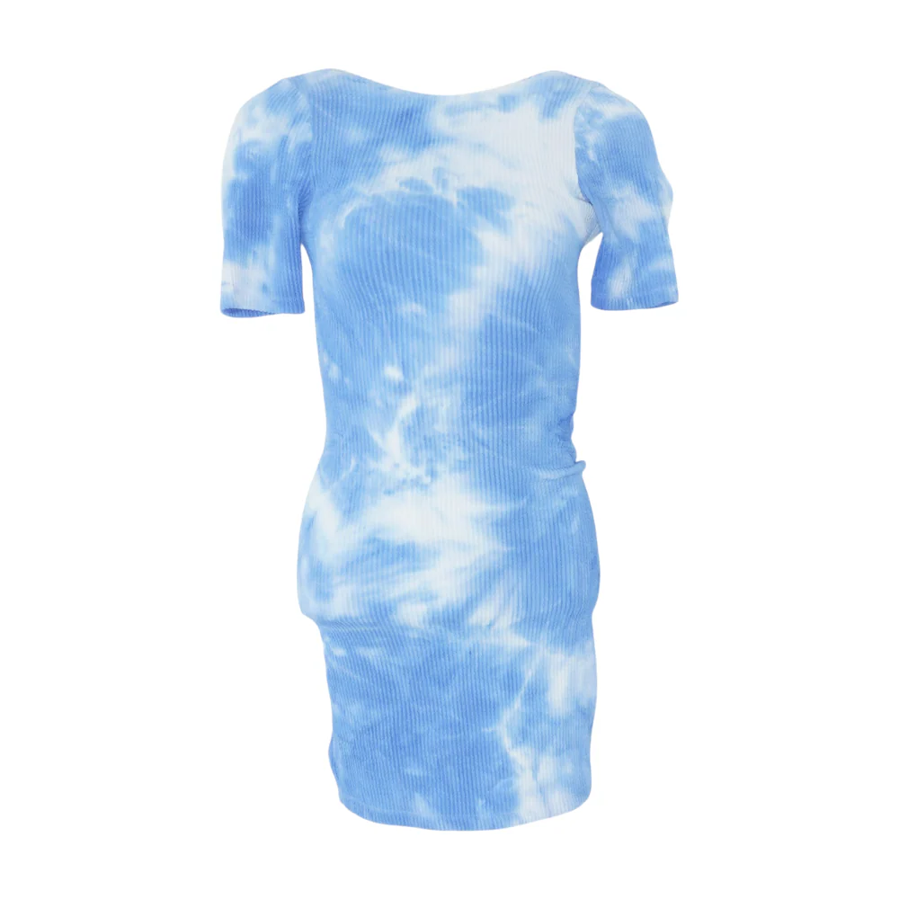 Blue Tie-Dye Mini Dress