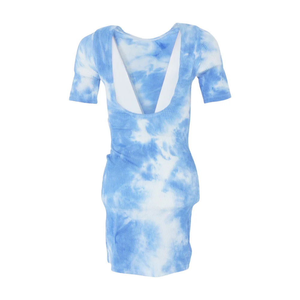 Blue Tie-Dye Mini Dress - Image 2