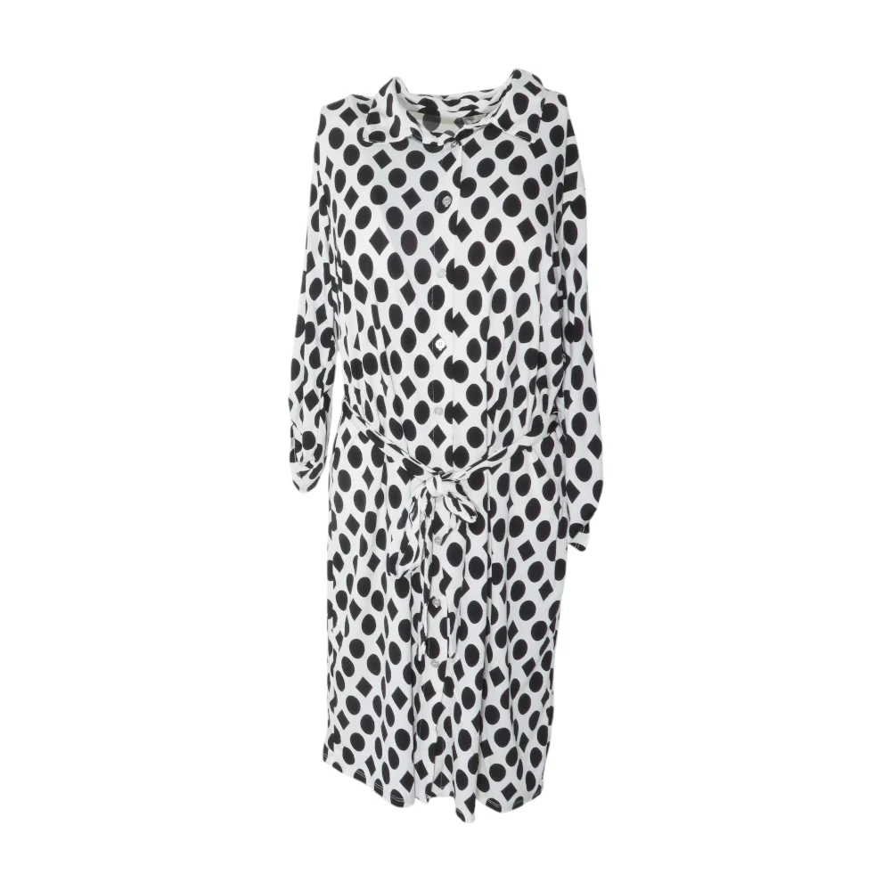 White Petite Abstract Midi Dress
