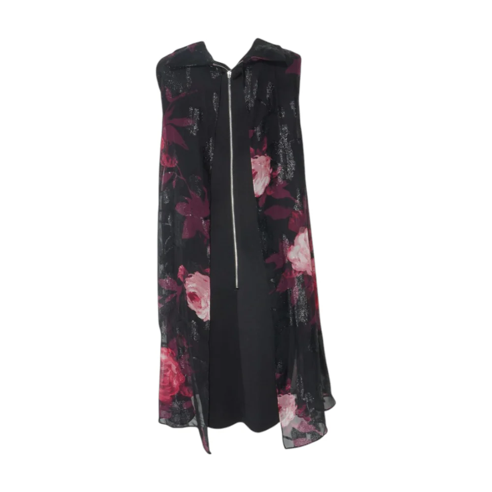Black Floral Mini Dress - Image 2