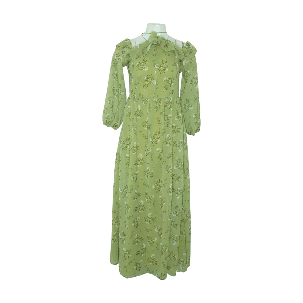 Green Floral Midi Dress