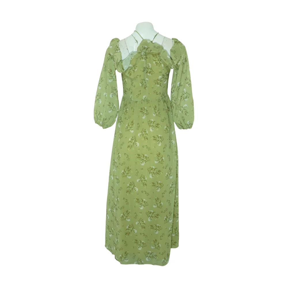 Green Floral Midi Dress - Image 2