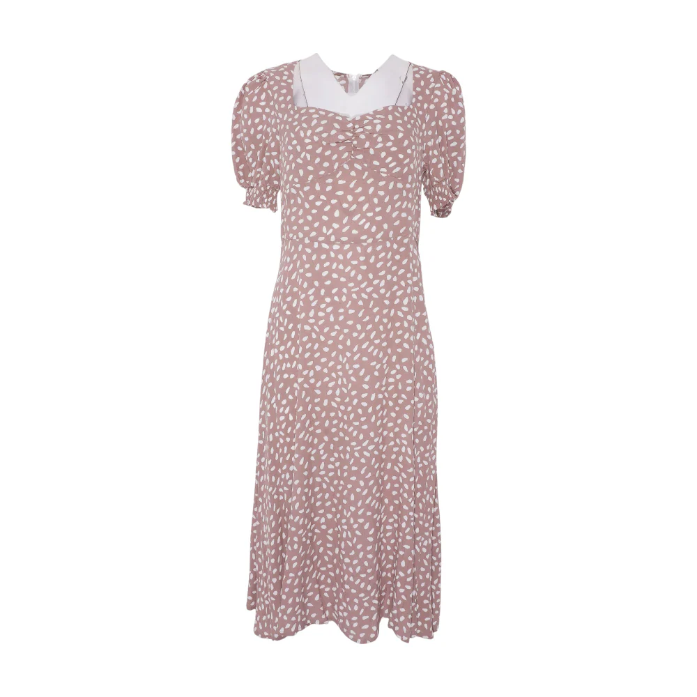 Mauve Animal Print Midi Dress