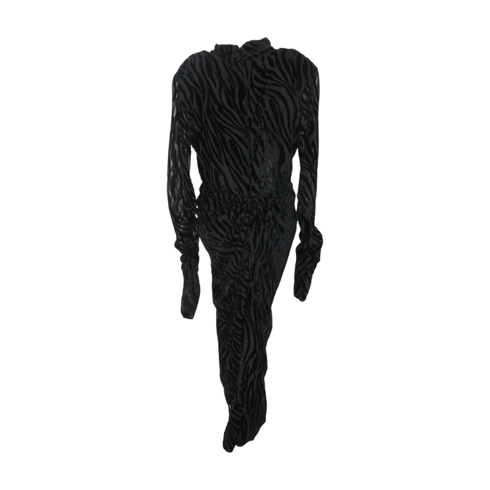 Black Animal Print Midi Dress - Image 2