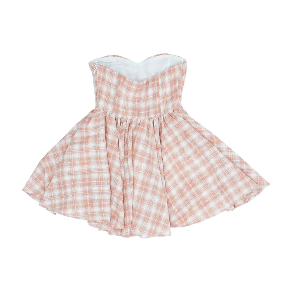 Pink Plaid Mini Dress - Image 2