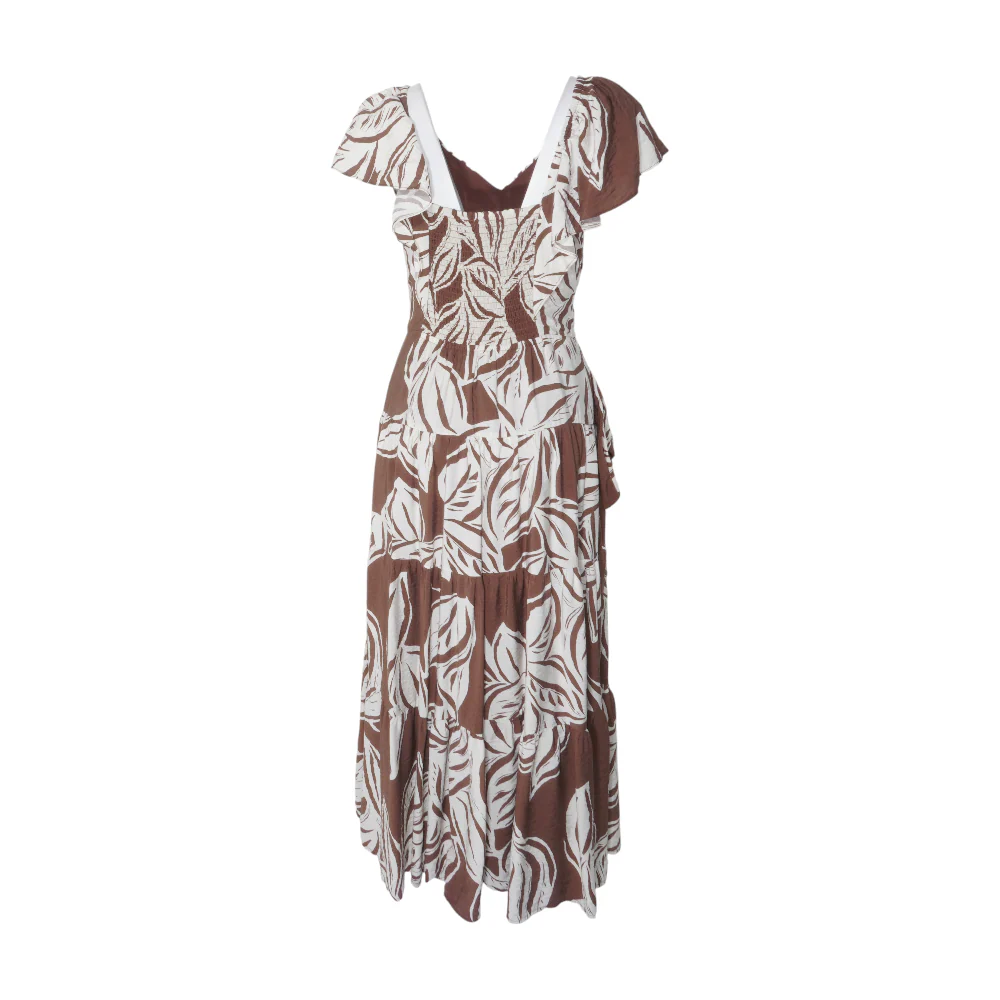 Brown Abstract Maxi Dress - Image 2