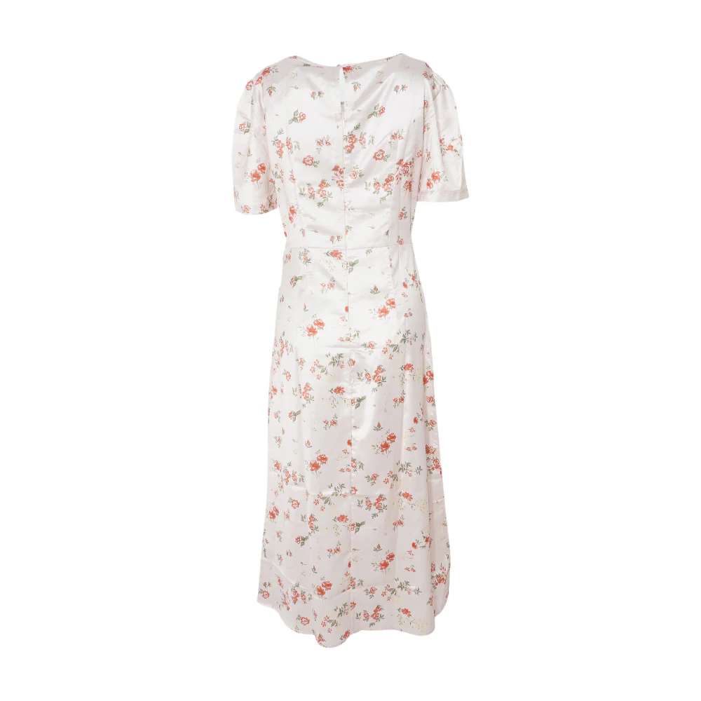 Beige Floral Midi Dress - Image 2