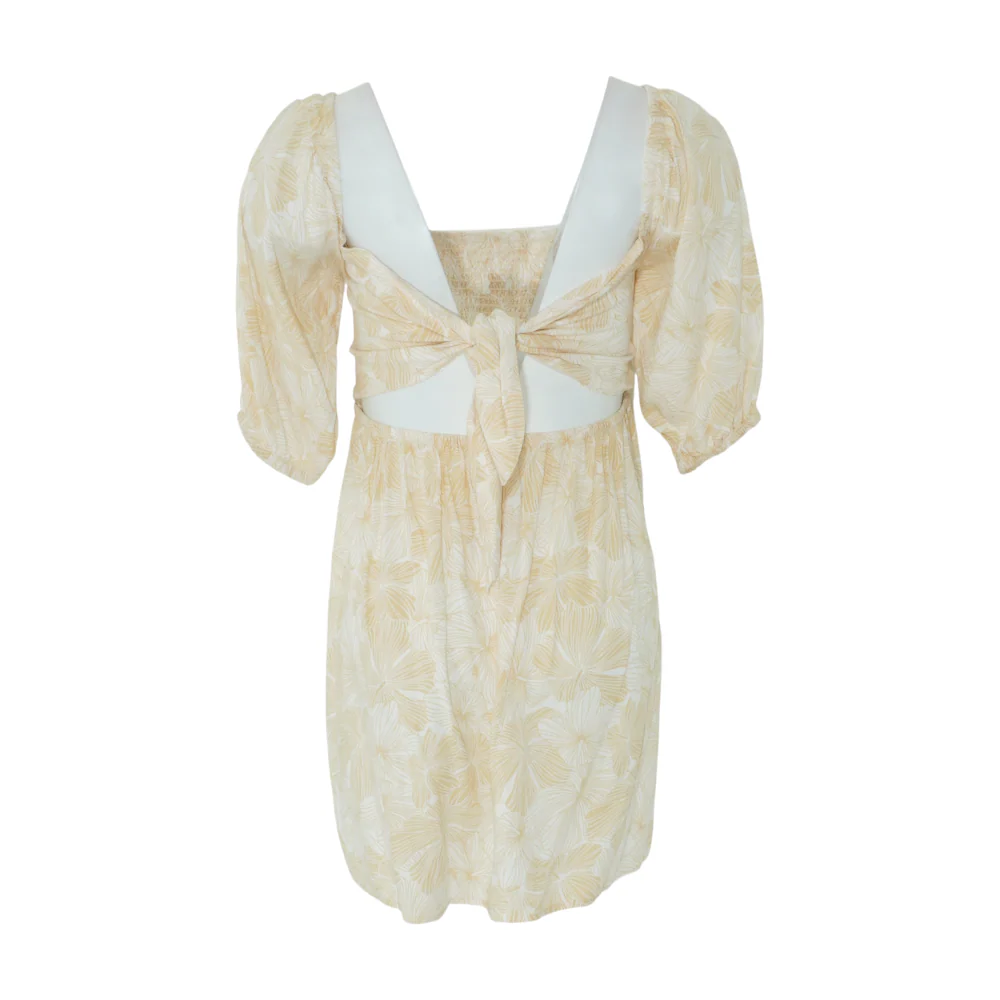 Beige Floral Mini Dress - Image 2