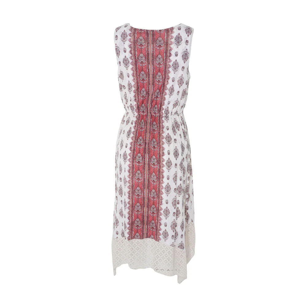 Beige Graphic Midi Dress - Image 2