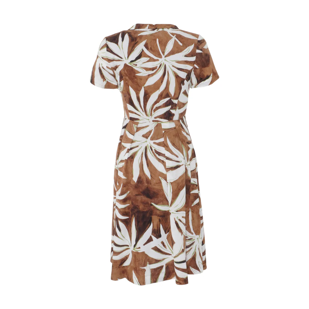 Brown Floral Midi Dress - Image 2