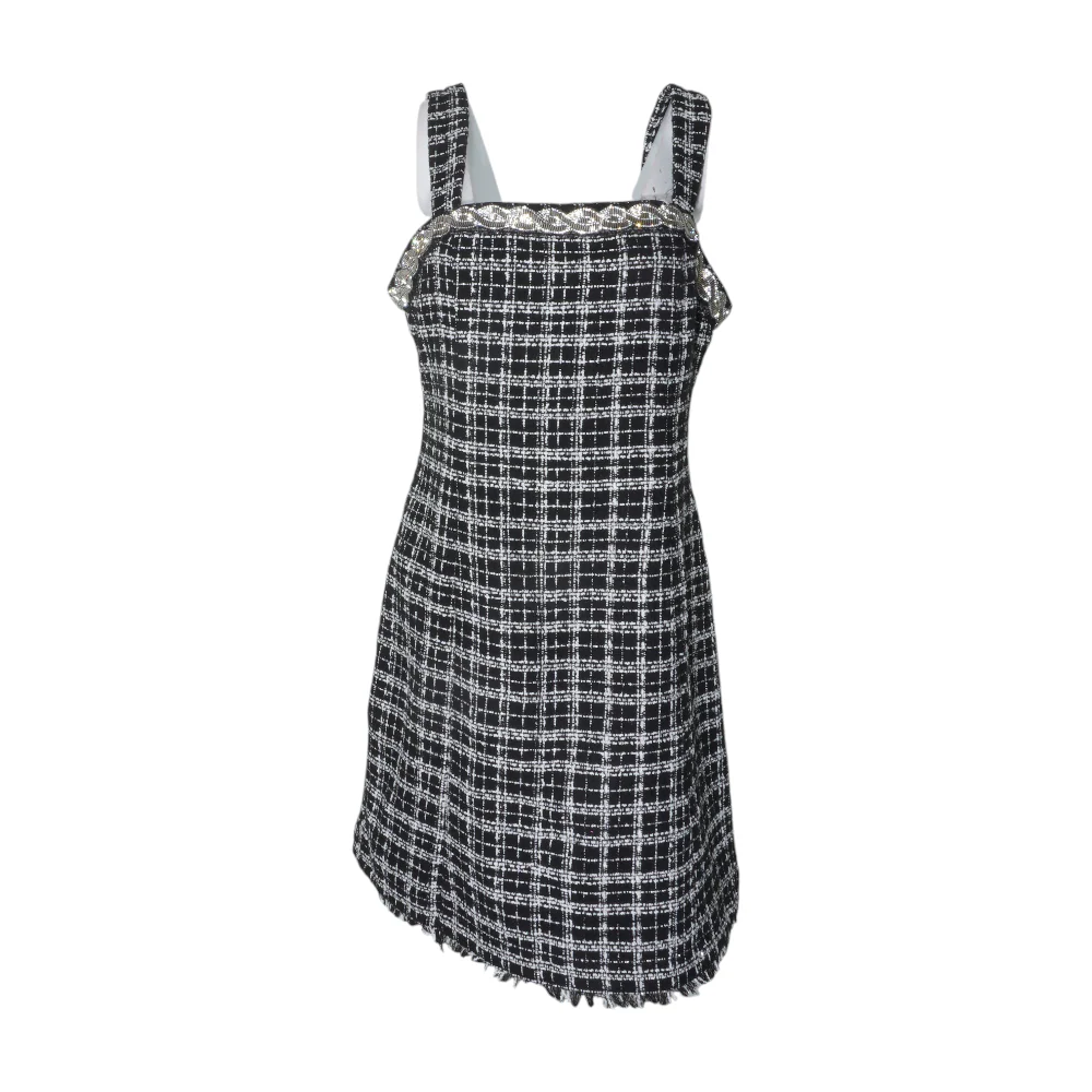 Black Plaid Midi Dress
