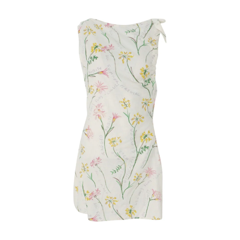 Beige Floral Mini Dress