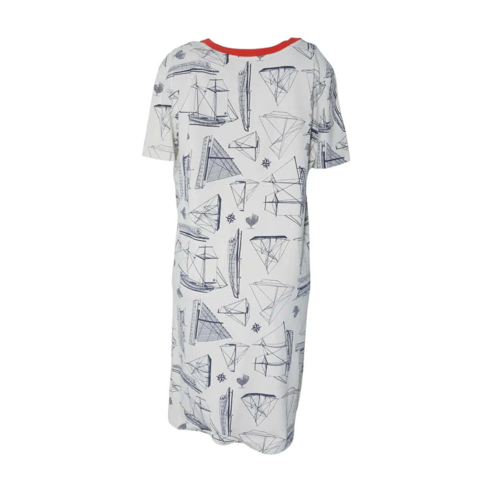 Beige Print Midi Dress - Image 2