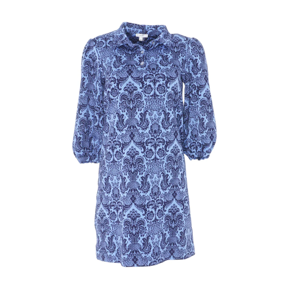Blue Graphic Midi Dress