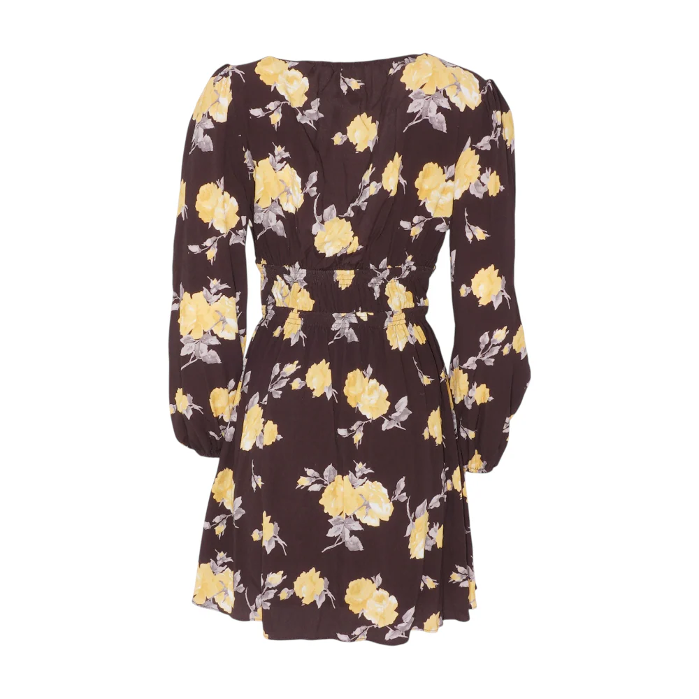 Brown Floral Mini Dress - Image 2