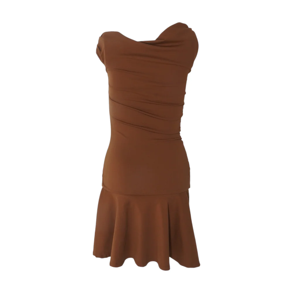Brown Mini Dress - Image 2