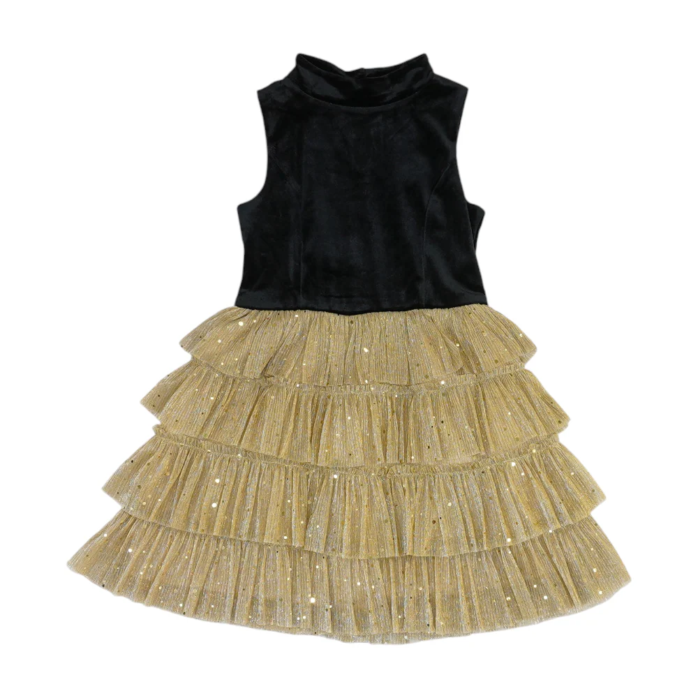 Black Color Block Dress