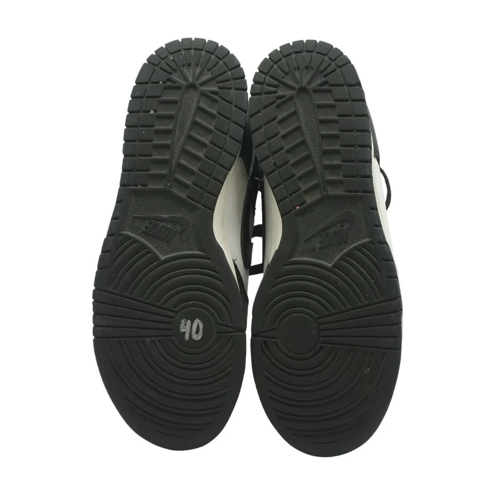 Dunk Low Retro Black Leather Low Top Athletic Shoes - Image 3