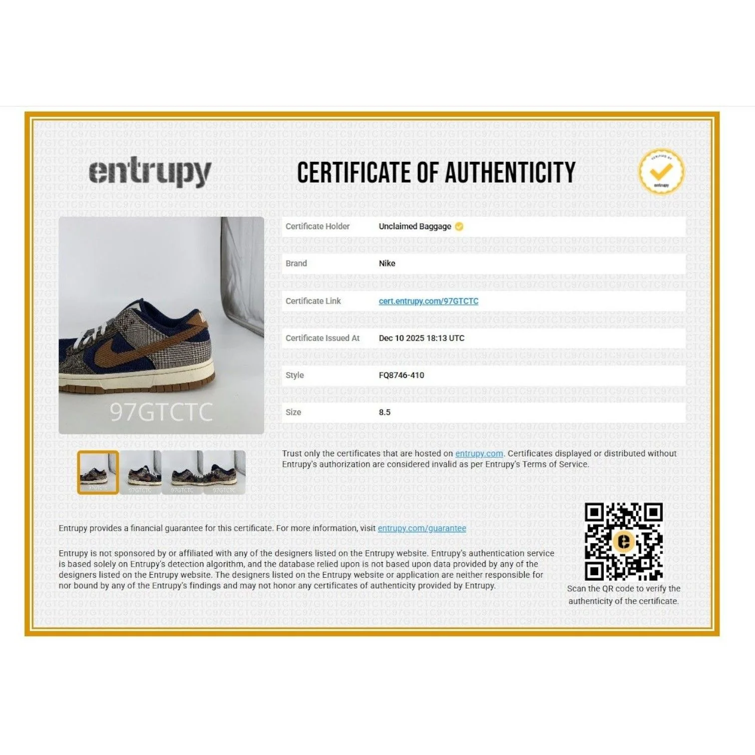 Dunk Low Tweed Midnight Navy Corduroy Navy Low Top Athletic Shoes - Image 4