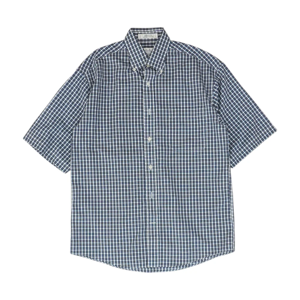 Navy Check Short Sleeve Button Down