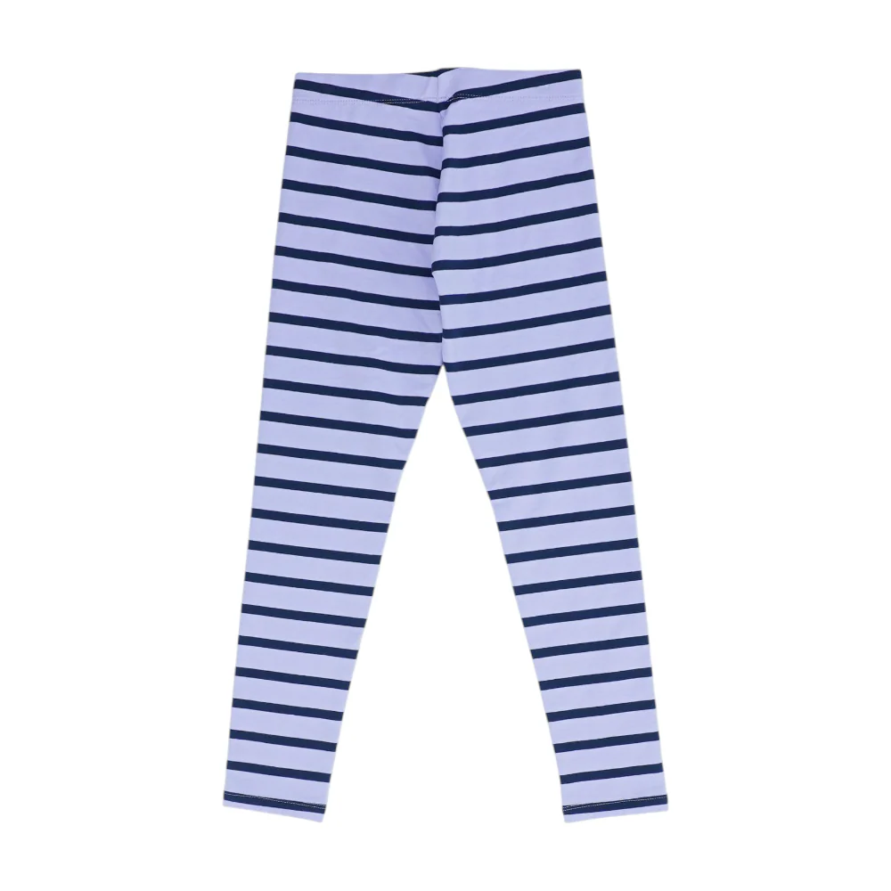 Purple Striped Fashion Leggings - Image 2
