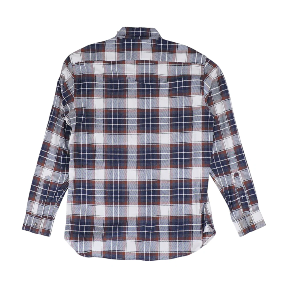 Navy Plaid Flannel Button Down - Image 2