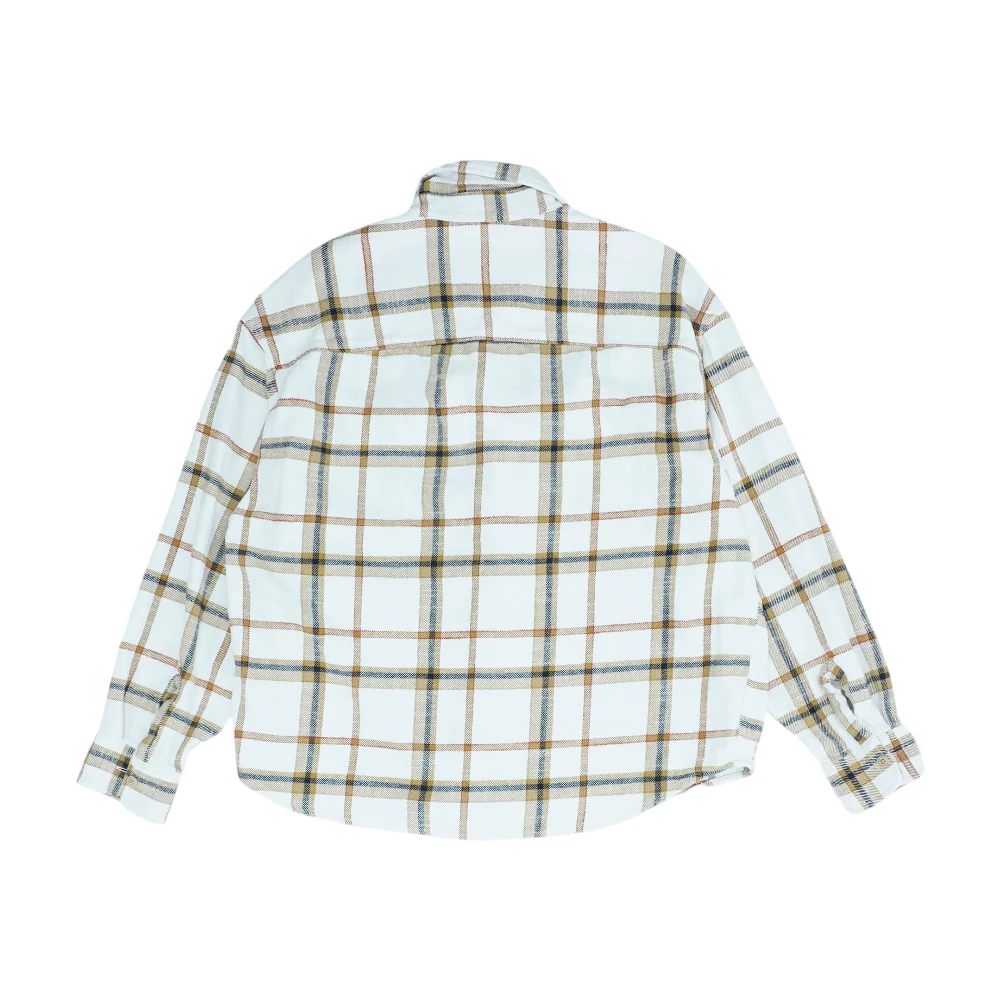 White Plaid Flannel Button Down - Image 2